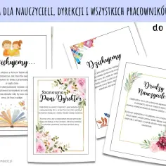 Krótkie podziękowania dla przedszkolanki z motywem dzieci i kwiatów. Wyrazy wdzięczności za stworzenie bezpiecznego miejsca.